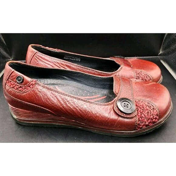 DANSKO Size 8 Burgundy Red PAM SLIP-ON LOAFER EU 38 Wedge Shoes - Picture 4 of 9